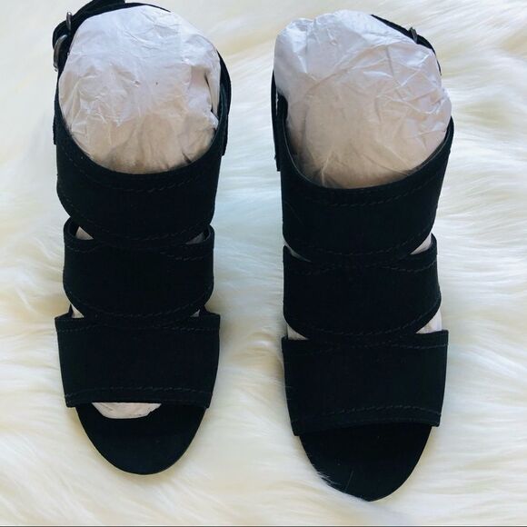 New in Box Style & Co. Hosper Black Suede Open Toe Cut out, Size 6 - Picture 3 of 6